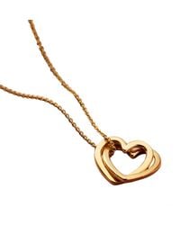 Posh Totty Designs - Plated Interlinking Hearts Necklace - Lyst