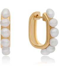 The Jewelz - Young & Pearly Hoops Earring - Lyst