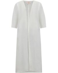 Azzali - Pure Linen Abaya With Jumbo Stitches On Back - Lyst