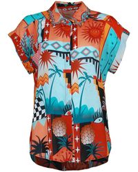 Lalipop Design - Soft Viscose Summery Print Red-blue Shirt - Lyst