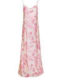 Haris Cotton - Printed Linen Blend Maxi Dress With Straps And Slits - Lyst