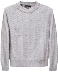 Otthie - Neutrals Christmas Embellished Knit Sweater - Lyst