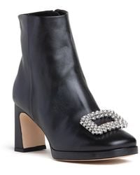 Beautiisoles by Robyn Shreiber Made in Italy - Scarlet Leather Platform Bootie Comfortable & Elegant Valentine Jewelry & Rhinestones - Lyst