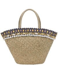 OhSun - Neutrals Ines Straw Beach Bag - Lyst