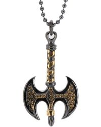 Ebru Jewelry - Viking Axe Sterling Silver & Gold Pendant Chain Necklace - Lyst