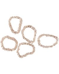 Soft Strokes Silk - Neutrals Pure Mulberry Silk Skinny Scrunchie Set Of Five - Lyst