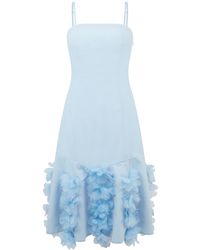 Sour Figs - Watercolour-Edge Floral Appliqué Midi Slip Dress - Lyst