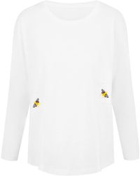 INGMARSON - Bee Embroidered Slub T-shirt - Lyst