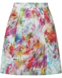 Conquista - A-Line Midi Skirt With Vibrant Abstract Print - Lyst