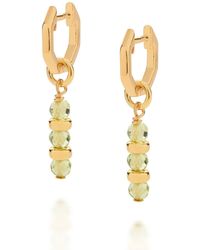 Nellou Jewellery - Linear Huggie Birthstone Earrings August Plated Sterling - Lyst