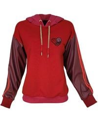 Lalipop Design - Color Block Hoodie With Vegan Leather Sleeves - Lyst