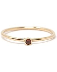 NASI SILVER - Slim Single Stone Ring- Garnet - Lyst