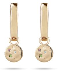 Zohreh V. Jewellery - Multi Semi-precious Organic Coin Hoop Earrings 9k - Lyst