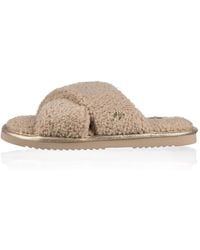 Laines London - Neutrals Neutral Boucle Slippers - Lyst