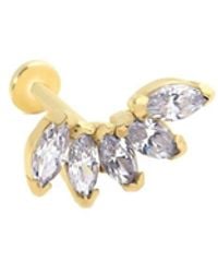 LINYA JEWELLERY - Real Five Stone Tragus, Drop Stone Piercing, Screw Back Earrings, Mini Jewellery, Moissanite Cartilage Earring, Piercing Jewely - Lyst