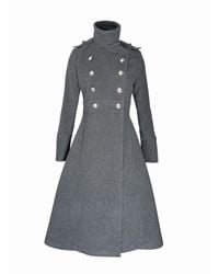 Adrenaline Fashion - Long Wool Coat Elegant Classic Winter Overcoat High Neck Double Breasted Designer Outerwear - Lyst