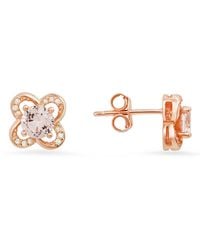 Kylie Harper - Petite Floral Morganite Stud Earrings - Lyst