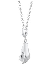 Lily Charmed - Sterling Hand And Pearl Charm Necklace - Lyst