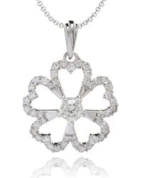 Kaizarin - Diamond Studded Flower Pendant - Lyst