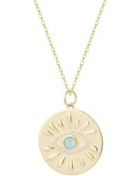 KAMARIA - Evil Eye Opal Medallion Necklace - Lyst