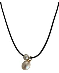 Florentis Jewellery - Asymmetrical Leather & Pearl Necklace - Lyst