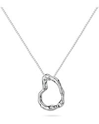 Lulu and Boo Jewellery - Large Molten Heart Solid Sterling Necklace - Lyst
