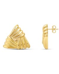 SHYMI - Textured Triangle Statement Studs - Lyst