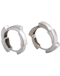 Gutta Design - Big Rung Earring Rhodium Plated - Lyst