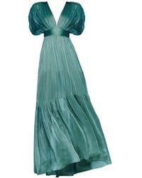 Angelika Jozefczyk - Lerena Chiffon Evening Gown Turquoise - Lyst