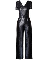 Rumour London - Naomi Sequin Jumpsuit With V-Shaped Back And Belt - Lyst