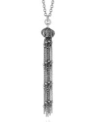 Unaloe - Sterling Leaf Necklace – Bouquet Pendant With Threads & Spheres, Handmade Italian Statement Jewelry Or - Lyst