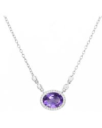 KAMARIA - Aura Amethyst Gemstone Necklace - Lyst