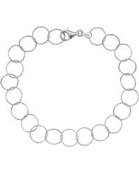Spero London - Textured Circle Hoops Sterling Chain Bracelet - Lyst