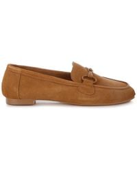 Rag & Co - Awen Monochromatic Horsebit Real Suede Loafers - Lyst