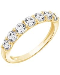 Diamonbliss - Embellished With Swarovski One Carat Seven Stones Round Cut Ring - Lyst