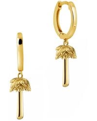 Shaded the Label - Priscilla Palm Tree Huggie Hoop Earrings - Lyst