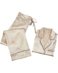 Soft Strokes Silk - Neutrals Pure Silk Long Sleeve Pyjama Set - Lyst