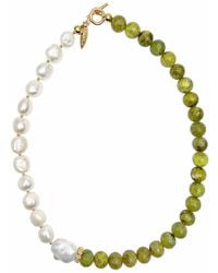 Farra - Opal And Freshwater Baroque Pearl Classic Necklace - Lyst
