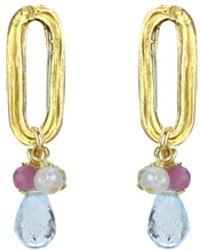 MOUNIR LONDON - Delicate Stud Semi-Precious Cluster Earrings - Lyst