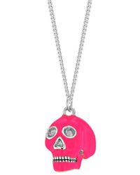Mens Jewellery Necklaces True Rocks Mini Globe Pendant Neon Pink & Sterling Silver for Men 