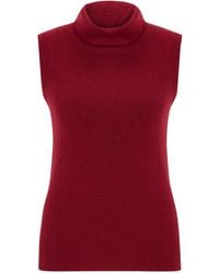 Peraluna - Roll Neck Sleeveless Knitwear Sparkle Blouse - Lyst