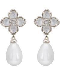 LÁTELITA London - Flower Clover Pearl Drop Earrings Mother Of Pearl - Lyst