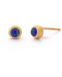 Nellou Jewellery - Lapis Mini Gem Dot September Birthstone Earrings Plated Sterling - Lyst