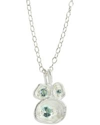 Claire Hill Designs - Aquamarine & Lichen Pendant Necklace - Lyst