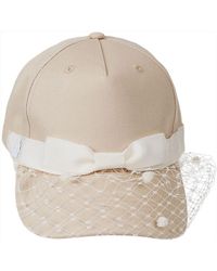 Misa Harada Millinery - Neutrals Gigi Veiled Baseball Cap - Lyst