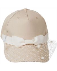 Misa Harada Millinery - Neutrals Gigi Veiled Baseball Cap - Lyst