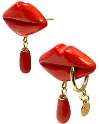 Sculp - Pierced Kiss Lip Dangle Earrings - Lyst