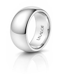 Unaloe - Wide Smooth Domed Sterling Band: Bold Elegance - Lyst