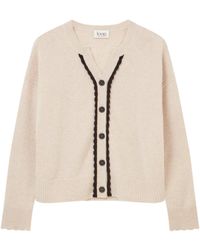 Loop Cashmere - Neutrals Shell Edge Cardigan - Lyst