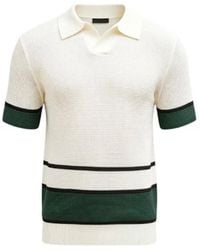 Vayla - Neutrals V-Neck Open Collar Knitted Shirt - Lyst